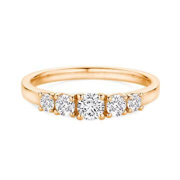 Verlobungsring 5 Diamonds Rotgold 585 Brillant 0,60 ct – Dettinger 27200