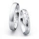 Trauringe / Partnerringe Floral Silber 925 Strichmatt Brillant 0,020 ct.