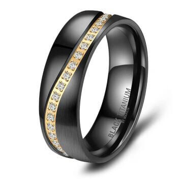 Einzelring Damen Black Titanium BT-03