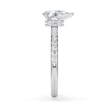 Ring Veiled Halo Tropfen Diamant Weißgold Rubin 1894