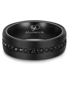 Partnerring Edelstahl Carbon schwarz CA-01