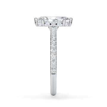Ring Classic Hidden Halo Marquise Diamant Weißgold Rubin 1901