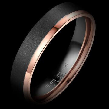 Herrenring Black Titanium Rosé Marrya BT-06