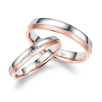 Eheringe Roségold & Weißgold Brillant Marrya GO542D
