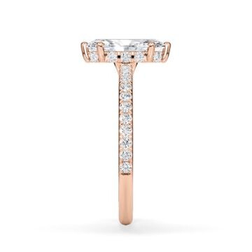 Ring Classic Hidden Halo Marquise Diamant Rotgold Rubin 1901