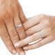 Trauringe / Partnerringe Floral Silber 925 Strichmatt Brillant 0,020 ct.