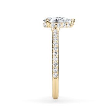 Ring Classic Hidden Halo Tropfen Gelbgold Rubin 1903