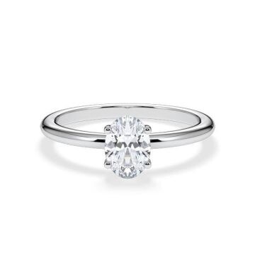 Verlobungsring Weißgold 750 mit 0,5 ct Oval-Diamant & Hidden Halo Diamantakzenten – Rubin RU-1902-29