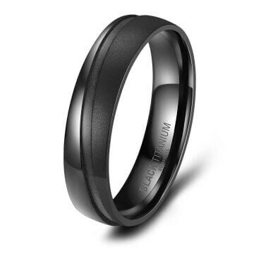 Einzelring Herren Black Titanium BT-08