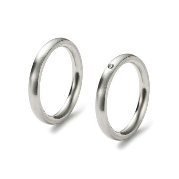 Schmale Partnerringe Edelstahl Brillant Monomania 20230-32