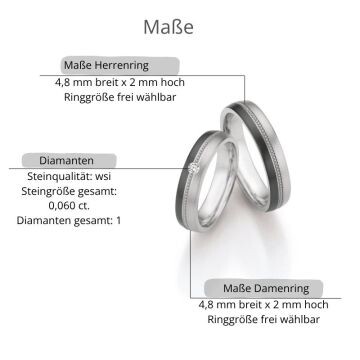 Eheringe Titan Zirkonium Brillant Ruesch 79/10050 & 79/10060