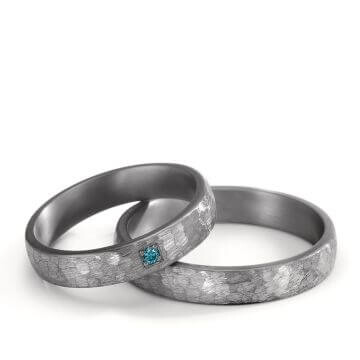 Eheringe aus Tantal Diamant Blau TeNo 59182