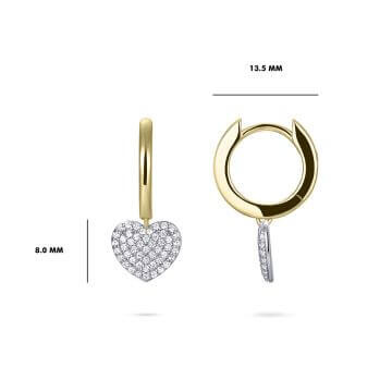 Creolen baumelndes Herz Silber 925 vergoldet Zirkonia Gisser KC1025Y