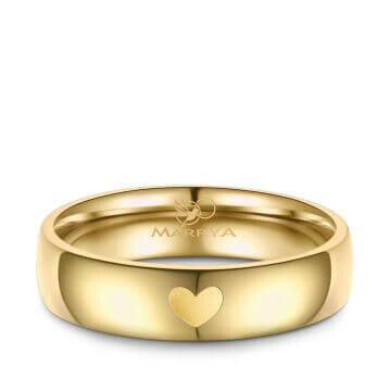 Damenring Edelstahl Gold mit Herz Marrya ES-30