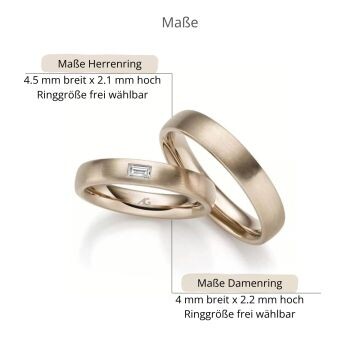 Trauringe Haselnussgold Fantasie Baguette Gerstner 31303