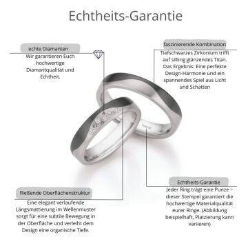 Eheringe Titan Zirkonium Brillant Ruesch 79/10090 & 79/10100