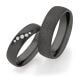 Schwarze Eheringe Zirkonium 60er Matt Ruesch 14/30090 & 14/30100