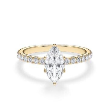 Verlobungsring Hollywood Gelbgold 750 Marquise 1,270 ct Pavé – Rubin RU-1882