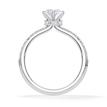 Ring Veiled Halo Marquise Diamant Weißgold Rubin 1892