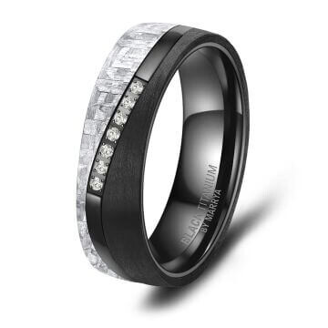 Black Titanium Carbon Damenring Marrya BT-12