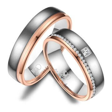 Partnerringe Trauringe Titan & Rosé Marrya TI-39