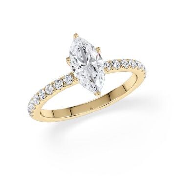Hollywood Ring Marquise Diamant Gelbgold Rubin 1882