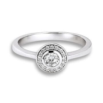 Halo Ring Silber 925 rhodiniert RZ90024