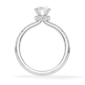 Ring Veiled Halo Oval Diamant Platin Rubin 1983