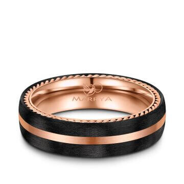 Herrenring Edelstahl rosé Carbon Marrya CA-03