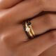 Stapelring Silber 925 Gold Zirkonia Schwarz Gisser R066YZ