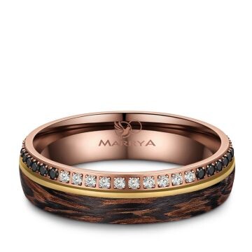 Damenring Carbon Bronce Gold Marrya CB-06