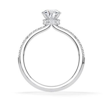 Ring Veiled Halo Tropfen Diamant Weißgold Rubin 1894