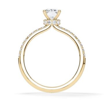 Diamantring Veiled Halo Radiant Gelbgold Rubin 1896