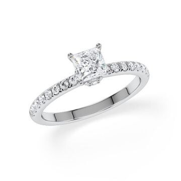 Ring Veiled Halo Prinzess Diamant Platin Rubin 1895