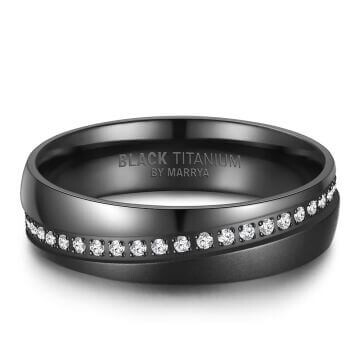 Eheringe Black Titanium Diamant Marrya BT-C-08